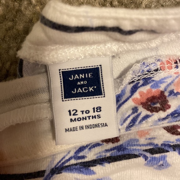 Janie And Jack striped flower shirt size 12 to 18 months - Picture 2 of 3
